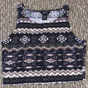 Multi-Color Printed Crop Top